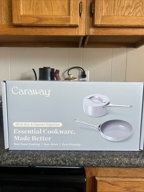 NIB Caraway Mini Cookware Set — Saucepan with Lid & Fry Pan
